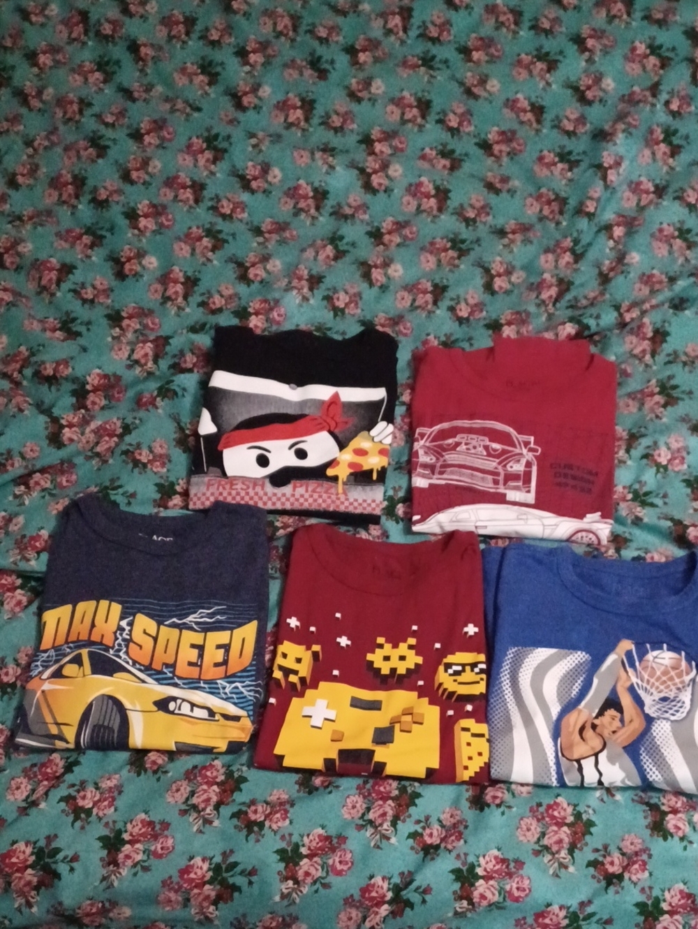 Bundle Of 5 Children's Place Graphic Long Sleeve T-Shirts Size 7/8